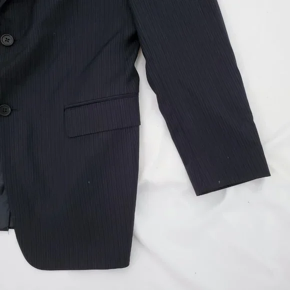 Tommy Hilfiger Blazer WORSTED WOOL Sport Jacket Fadded BLUE Pin Strip Size 38 R